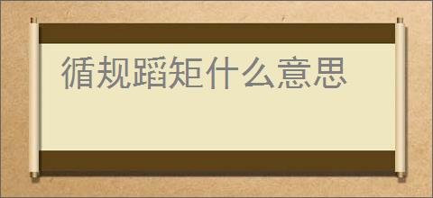 循规蹈矩什么意思